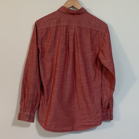 Eddie Bauer Long Sleeve Button Down Cotton Shirt Small Red - Picture 2 of 11